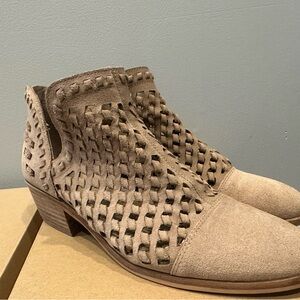 Vince Camuto Taupe Cutout Ankle Booties